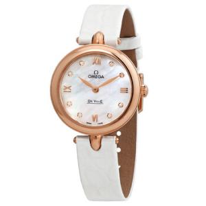 De Ville Prestige Dewdrop Mother of Pearl Diamond Dial 18kt Rose Gold Watch