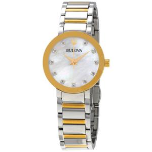 Mother of Pearl Crystal Dial Twotone Watch 98P180