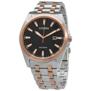 Peyten EcoDrive Black Dial Twotone Watch BM753653X