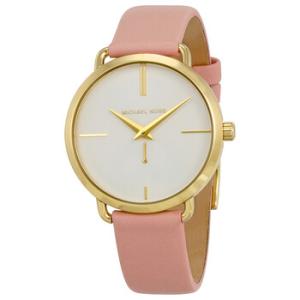 Portia White Dial Blush Pink Leather Watch MK2659