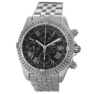 Preowned Breitling Chronomat Evolution Chronograph Automatic Chronometer Black Dial Watch A13356