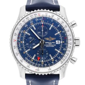 Preowned Breitling Navitimer Chronograph GMT Automatic Chronometer Blue Dial Watch A24322