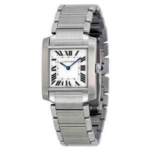 Preowned Cartier Tank Francaise Silver Grained Dial Watch WSTA0005