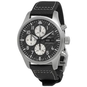 Preowned IWC Pilot Chronograph Amg Chronograph Carbon Dial Watch IW377903