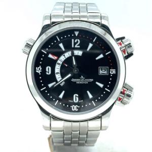 Preowned Jaeger LeCoultre Master Compressor Memovox Chronograph Black Dial Watch 146.8.971