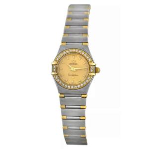 Preowned Omega Constellation Mini Quartz Diamond Champagne Dial Watch