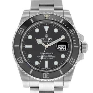 Preowned Rolex Submariner Automatic Chronometer Black Dial Watch 116610 BKSO