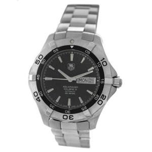 Preowned Tag Heuer Aquaracer Automatic Black Dial Watch WAF2010