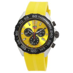 Preowned Tag Heuer Formula 1 Chronograph Yellow Dial Watch CAZ101AM.FT8054
