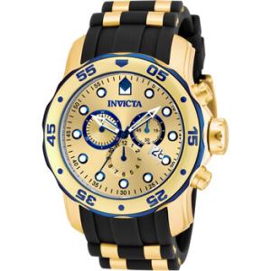 Pro Diver Chronograph Gold Dial Black Rubber Watch