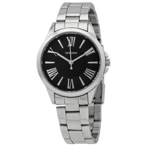 Quartz Black Dial Stainless Steel Watch