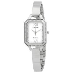 Silhouette Crystal EcoDrive Silver Dial Watch EM098050A