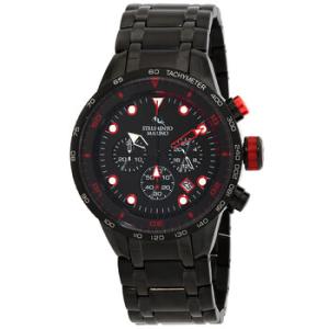 Warrior Chrono Chronograph Quartz Black Dial Watch SM109MBBKNRRS