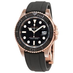 YachtMaster 18kt Everose Gold Black Dial 40 mm Watch 126655BKSRS