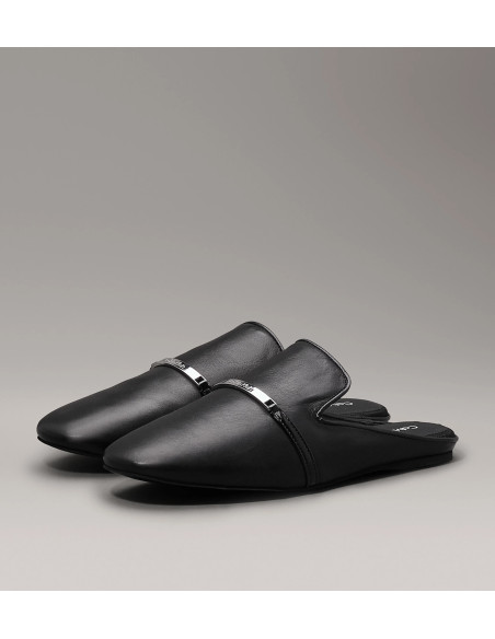 CALVIN KLEIN - LOAFER MULE METAL BAR LTH