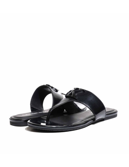 Calvin Klein Jeans - FLAT SANDAL SLIDE TOEPOST MG MET