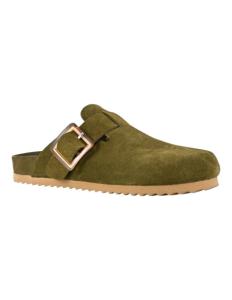 COLORS OF CALIFORNIA - Cow suede bio sabot with buckle