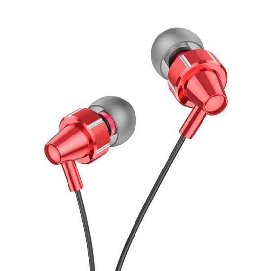 Hoco Delight Wire Controlled Earphones with Microphone M90 Aurora Red