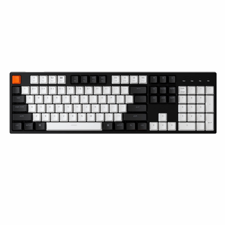 Keychron C2 104Key, Gateron G Pro Red, Hot-Swap, USB-A, EN/UKR, RGB, Black