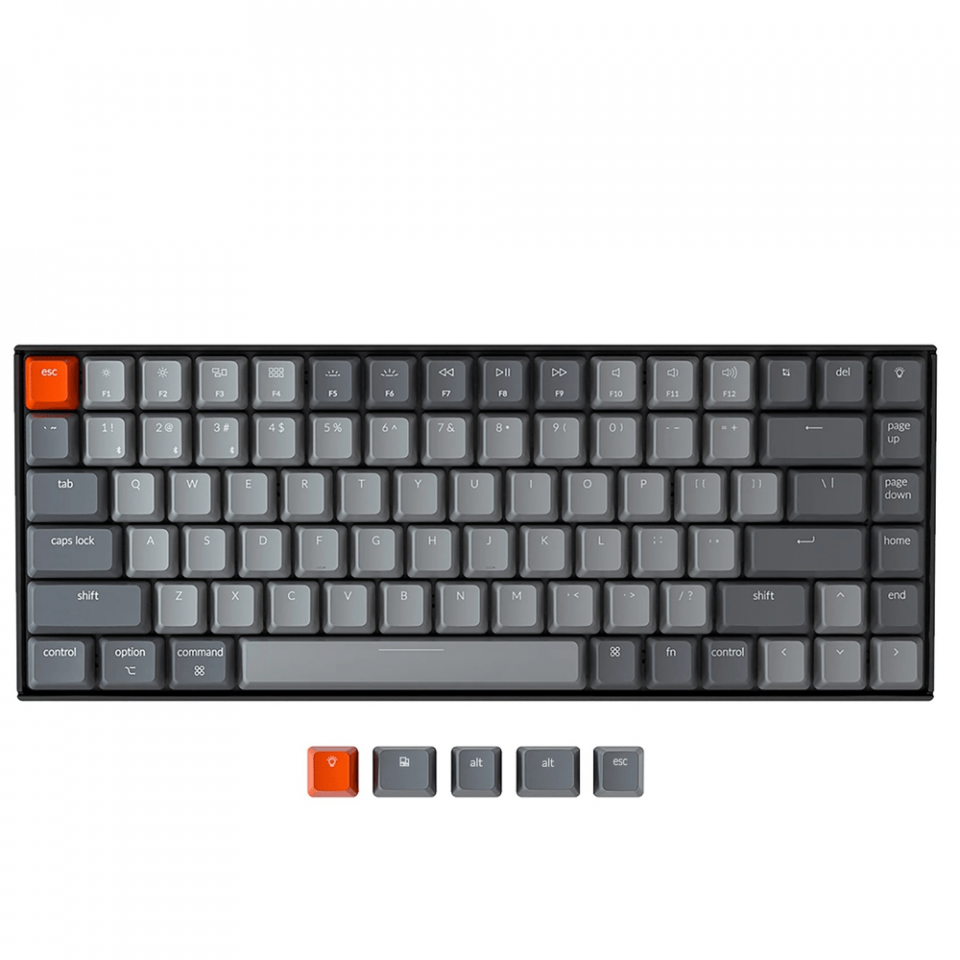 Keychron K2 84 Key Gateron Red, Hot-Swap, White LED, Black