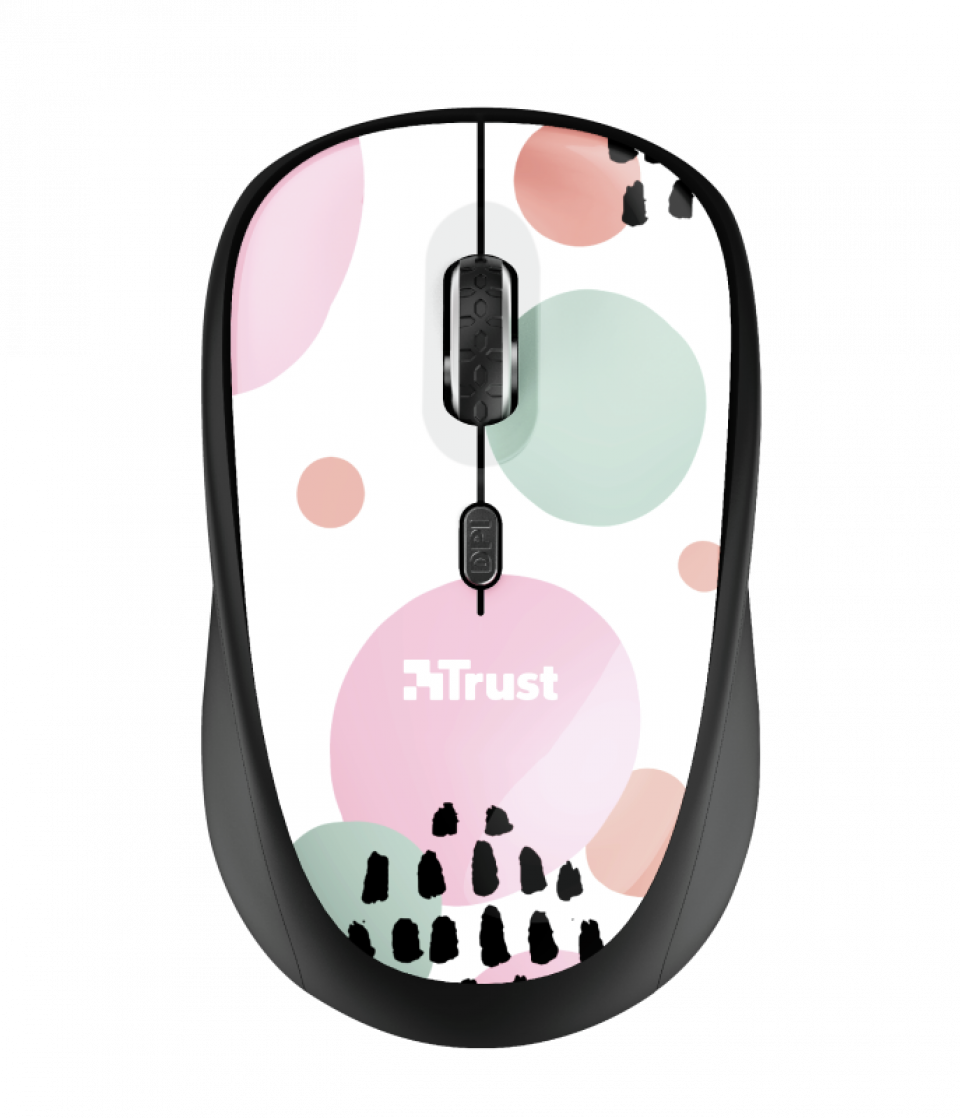 TRUST Yvi Wireless Mouse PINK CIRCLES/24441