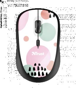 TRUST Yvi Wireless Mouse PINK CIRCLES/24441