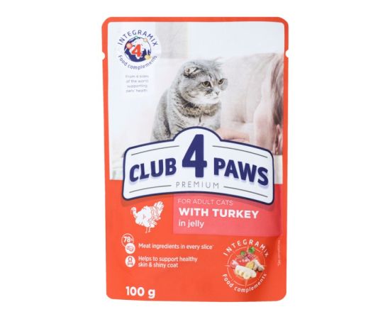 ჟელე 4 Paws კატის ინდაურის ხორცით 0,1კგ