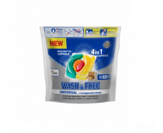 კაფსულები სარეცხი ფხვნილის Wash&Free 25 ც