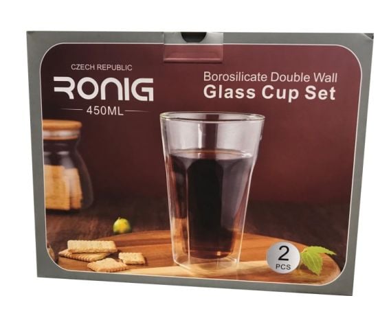 მინის ჭიქა RONIG 2 ცალი 450მლ G-MC17245-T2