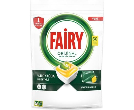 ტაბლეტები ჭურჭლის სარეცხი მანქანის Fairy 60ც