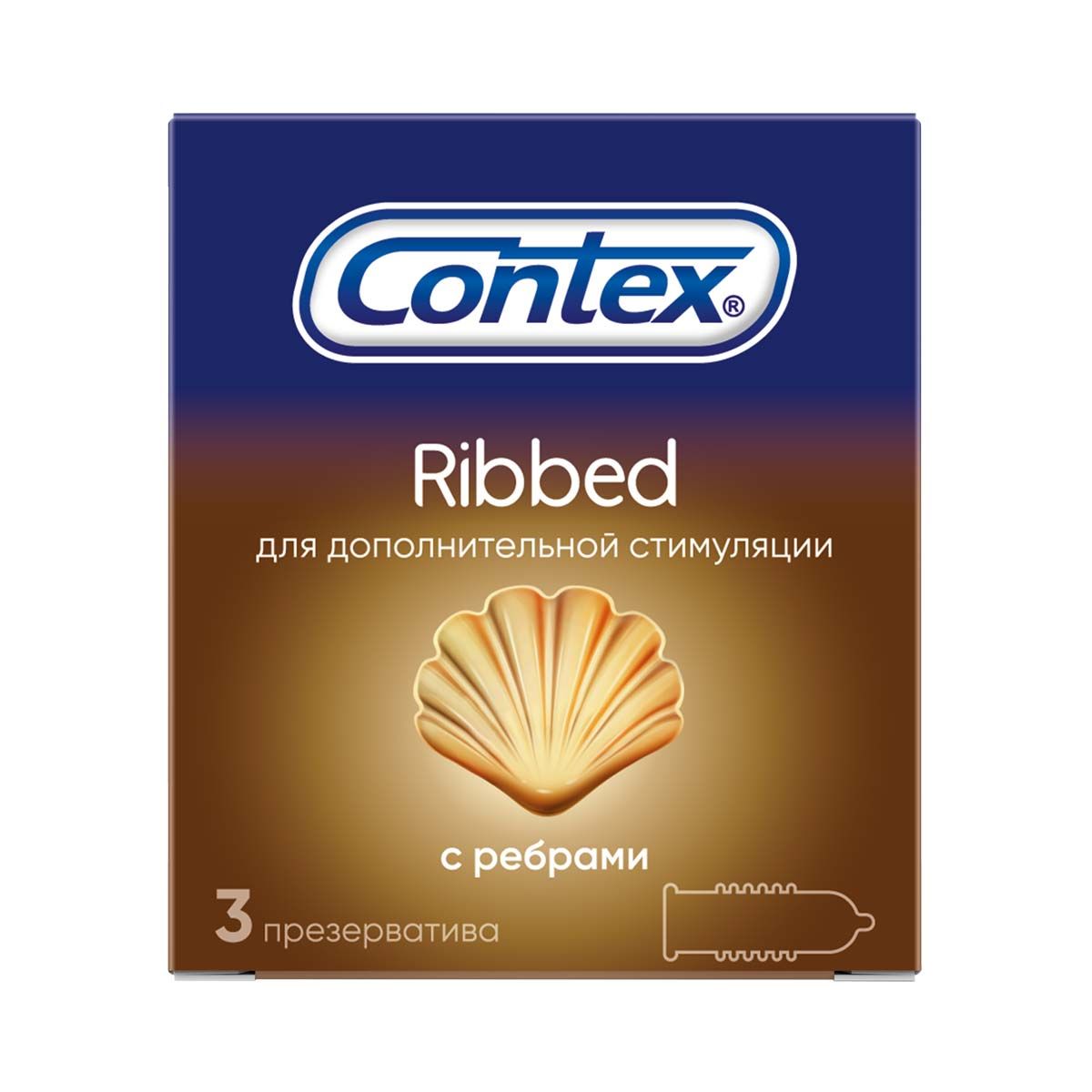 Contex - კონტექსი პრეზერვატივი Ribbed 3 ცალი