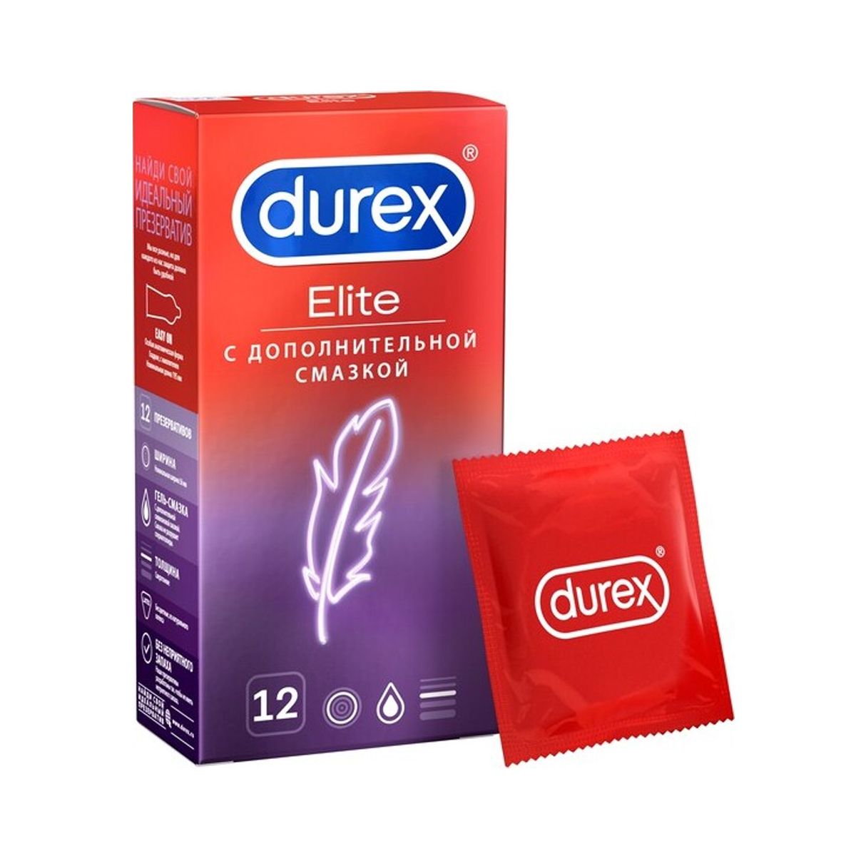 Durex - დურექსი პრეზერვატივი Elite 12 ცალი