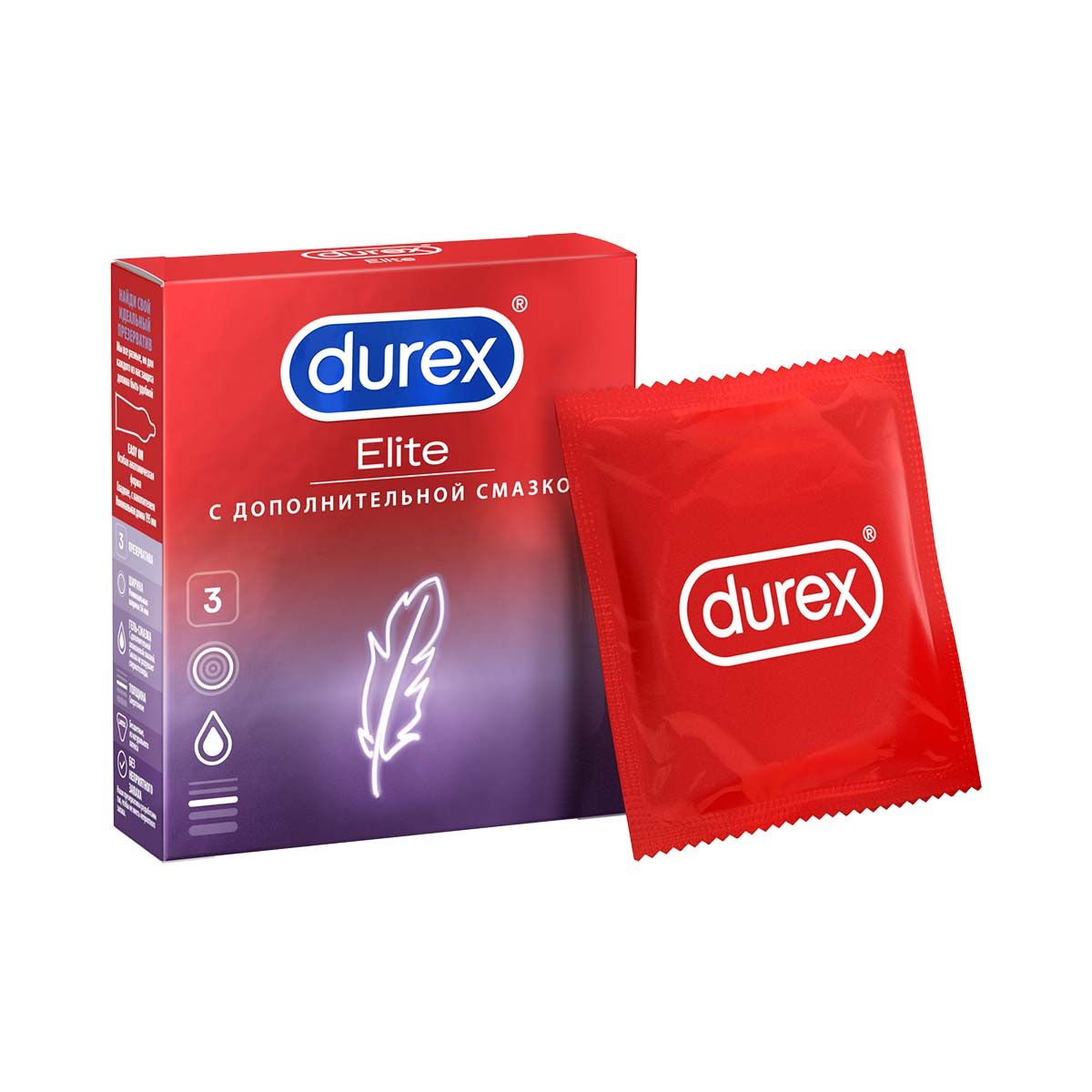 Durex - დურექსი პრეზერვატივი Elite 3 ცალი