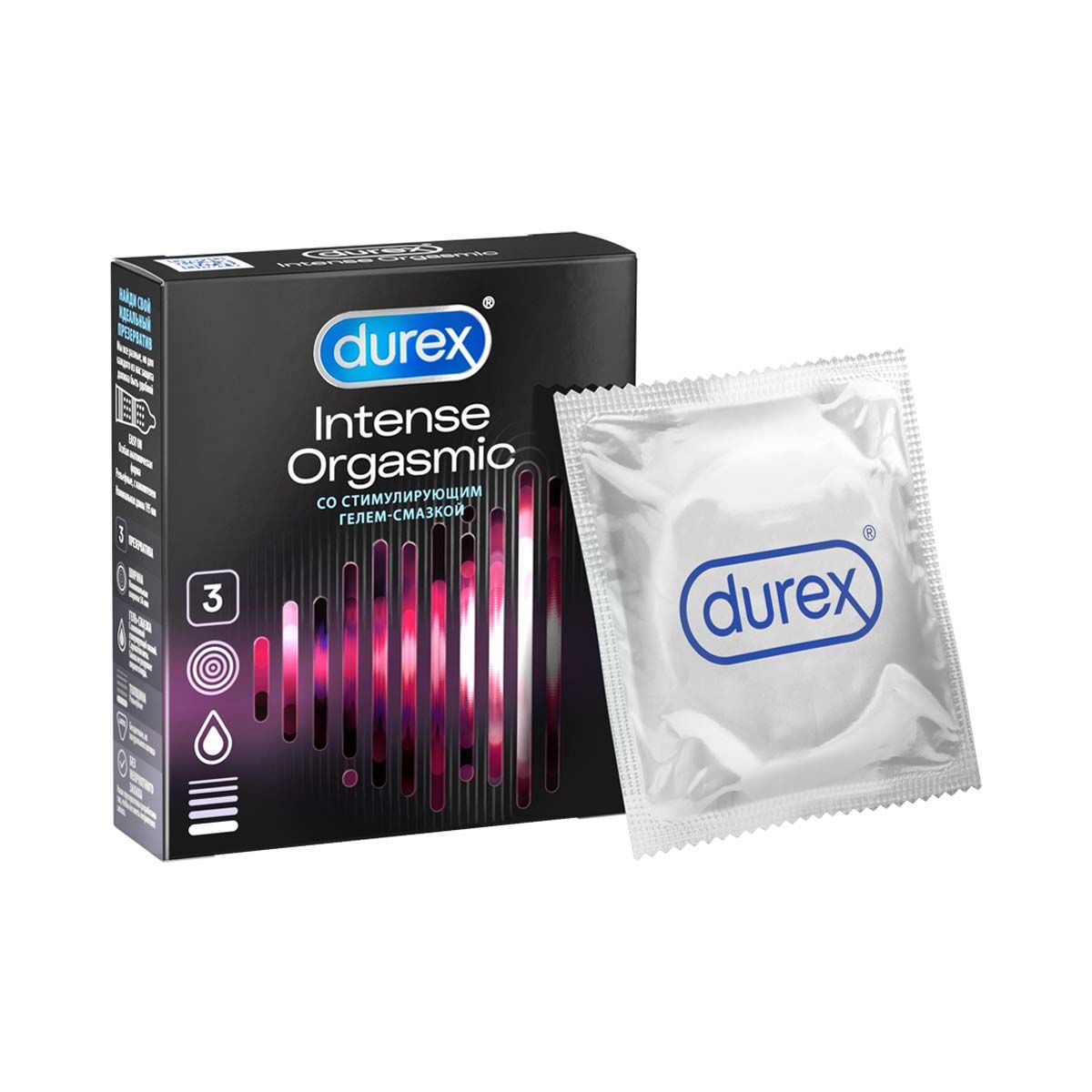 Durex - დურექსი პრეზერვატივი Intense 3 ცალი