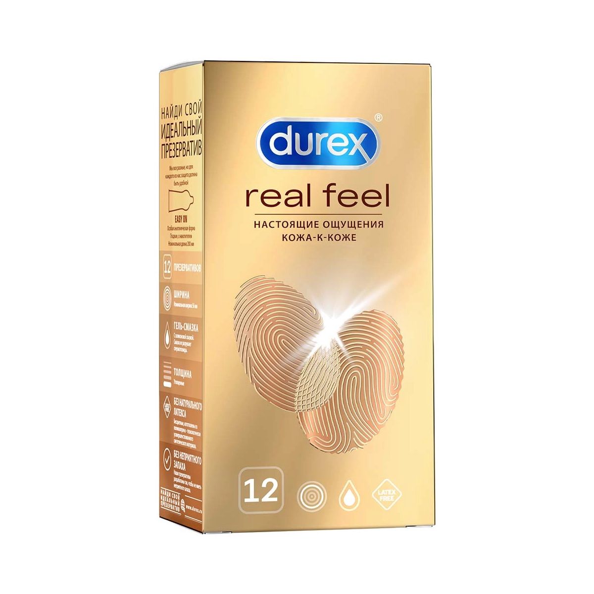 Durex - დურექსი პრეზერვატივი Real Feel 12 ცალი