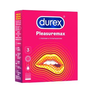 Durex - დურექსი პრეზერვატივი Pleasuremax 3 ცალი