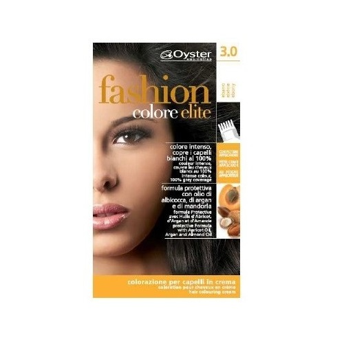 ფეშენ ელიტ - თმის საღებავი არგანის და ნუშის ზეთით 3.0 მუქი ყავისფერი