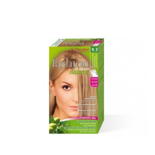 ფეშენ ნატურა - თმის საღებავი უამიაკო არგანის ზეთით 9.3 ღია ოქროსფერი ქერა