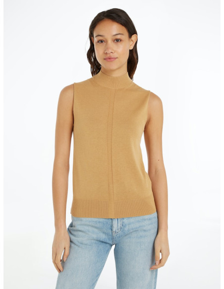 CALVIN KLEIN - COTTON SILK SLEEVELESS SWEATER