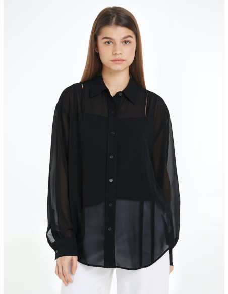 CALVIN KLEIN - GEORGETTE CUT OUT BLOUSE