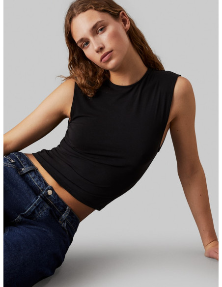 CALVIN KLEIN - MODAL DETAIL SHORT SLEEVE TOP