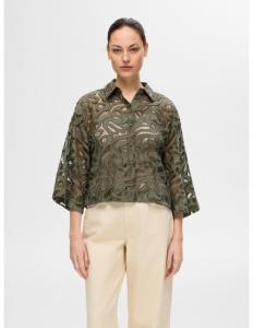 SELECTED FEMME - SLFALLIA 3/4 CROPPED BRODERI SHIRT B