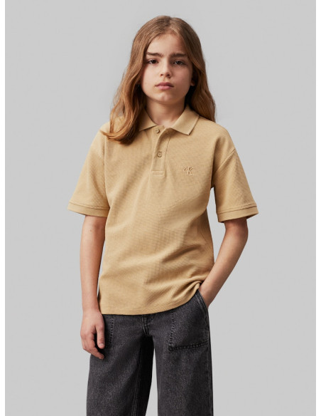 CALVIN KLEIN - MONOGRAM WAFFLE RELAXED POLO