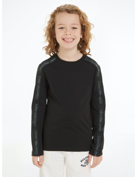 CALVIN KLEIN - SLEEVE TAPE LS JERSEY T-SHIRT