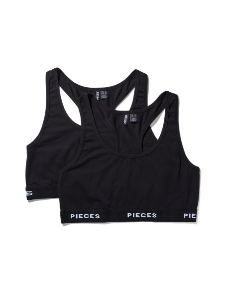 Pieces - PCLOGO LADY TOP 2 PACK NOOS BC