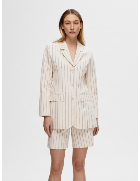 SELECTED FEMME - SLFHILDA LS FITTED BLAZER PIN STRIPE