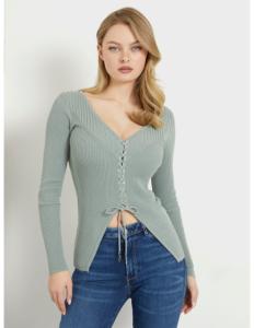 GUESS - SELENE LS LACE-UP CARDI SWTR