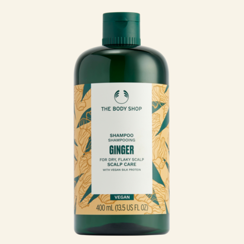 ბოდი შოპი - შამპუნი მშრალი/მტვრევადი თმის ქერტლის საწ. ჯინჯერი