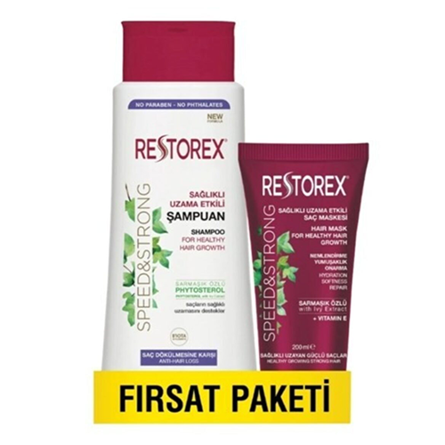 რესტორექსი - პრომო შეფუთვა შამპუნი თმის ცვენის საწ. ნორმ თმის 500მლ+ნიღაბი ყველა ტიპის თმის 200მლ(250მლ)