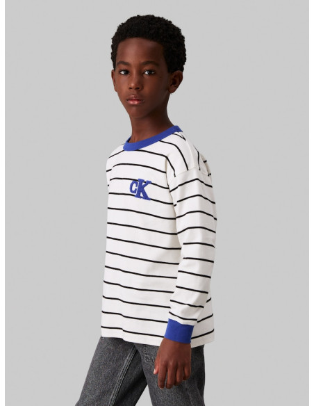 CALVIN KLEIN - RINGER MONO STRIPED LS T-SHIRT